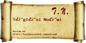 Téglási Noémi névjegykártya